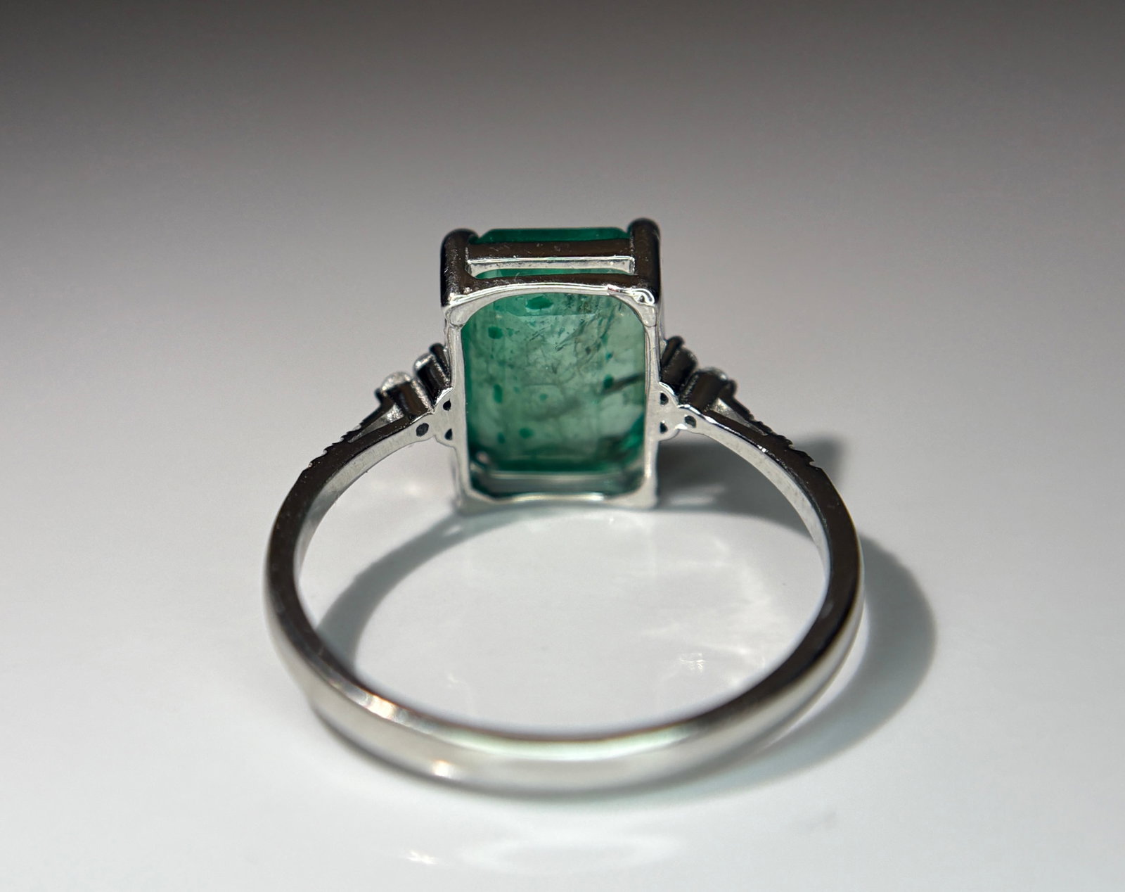 Beautiful 3.15 CT Natural Emerald Ring With Natural Diamonds & Platinum 950 - 5