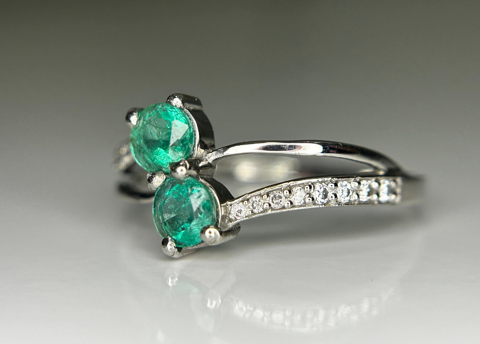 Beautiful 0.78Ct Natural Emerald Ring With Natural Diamonds & Platinum 950 - 5