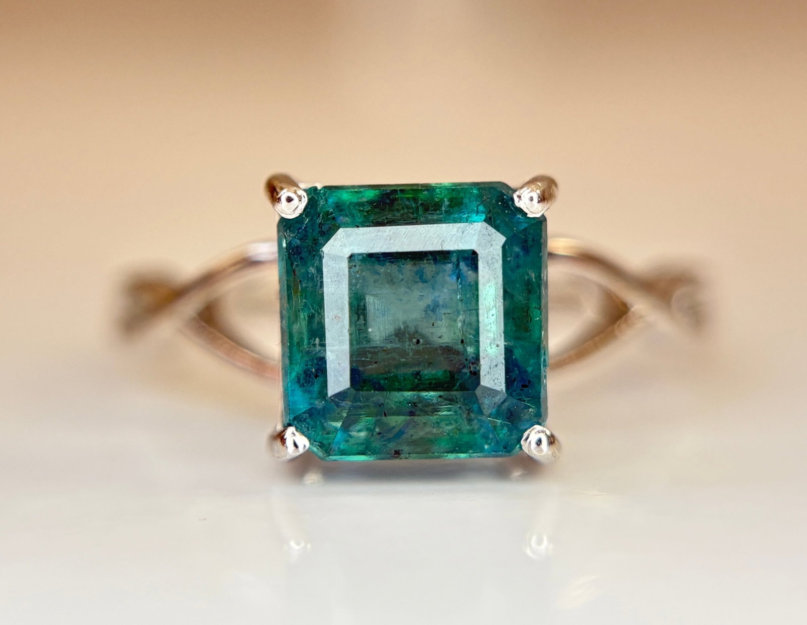 Beautiful 2.91 CT Natural Emerald Ring Platinum 950 - 2