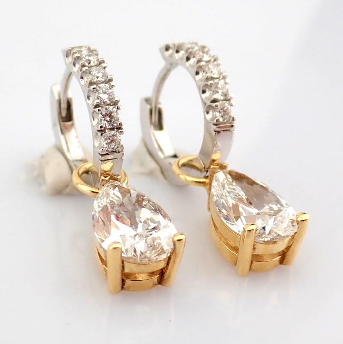 Pear Cut Lab-Grown Diamond Earring - 3.85 Total Carat (IGI Certified) - 2