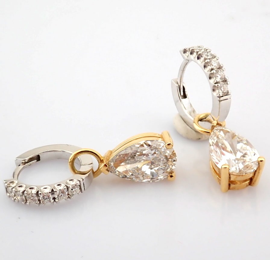 Pear Cut Lab-Grown Diamond Earring - 3.85 Total Carat (IGI Certified) - 3