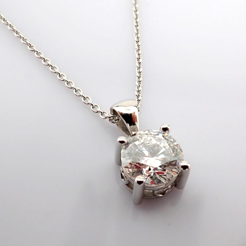 Round Cut Lab-Grown Diamond Necklace - 2.08 Total Carat (IGI Certified) - 10