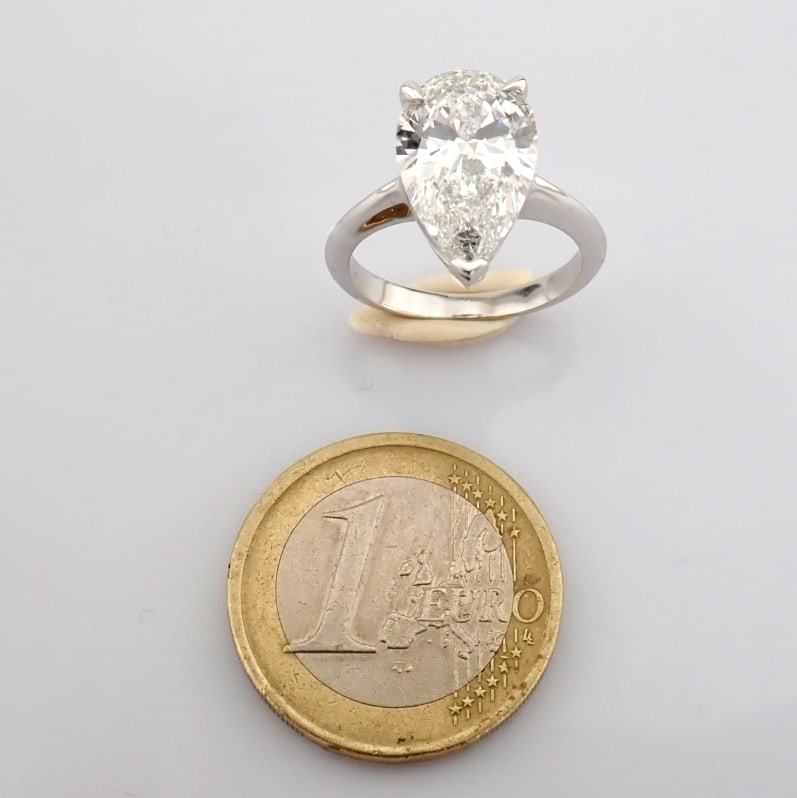 Pear Cut Lab-Grown Diamond Ring - 4.1 Total Carat (IGI Certified) - 10