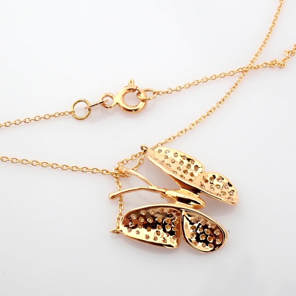 Natural Diamond 18K Rose/Pink Gold Necklace - 8