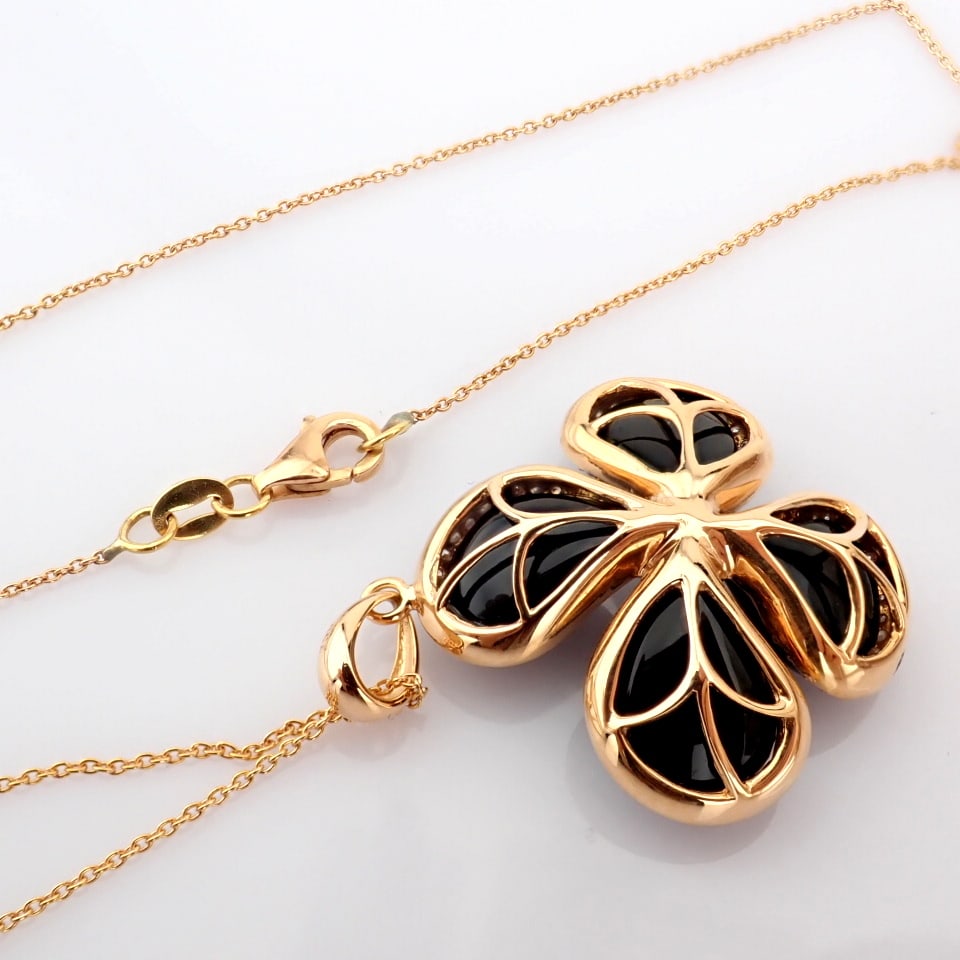 Natural Diamond 18K Rose/Pink Gold Necklace - 11