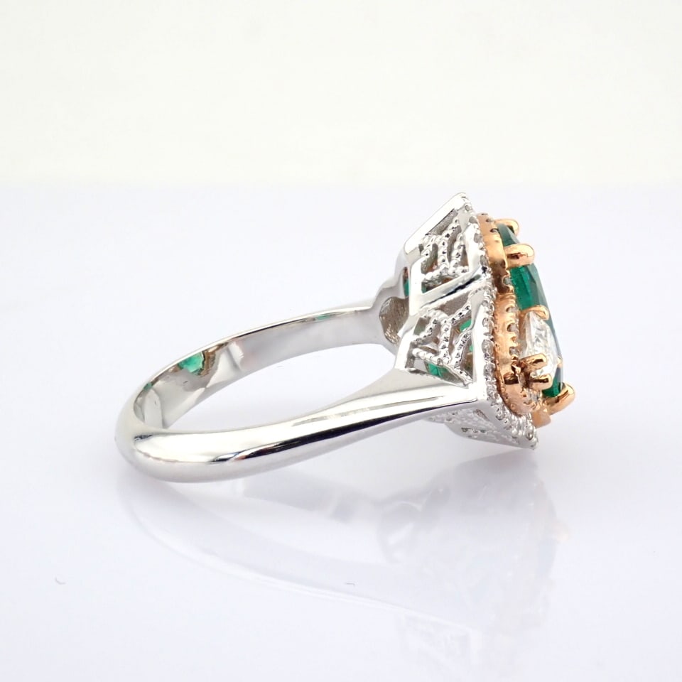 Natural Diamond 18K White Gold Ring - 11