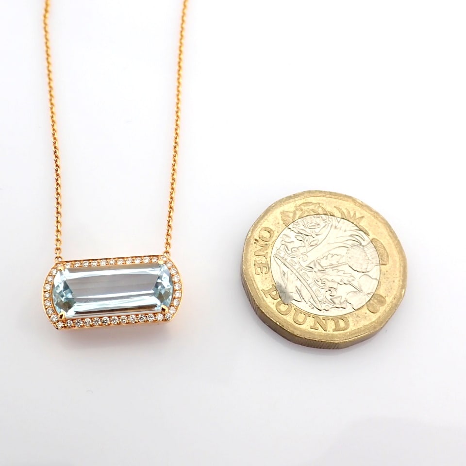 Natural Diamond 14K Rose/Pink Gold Necklace - 10
