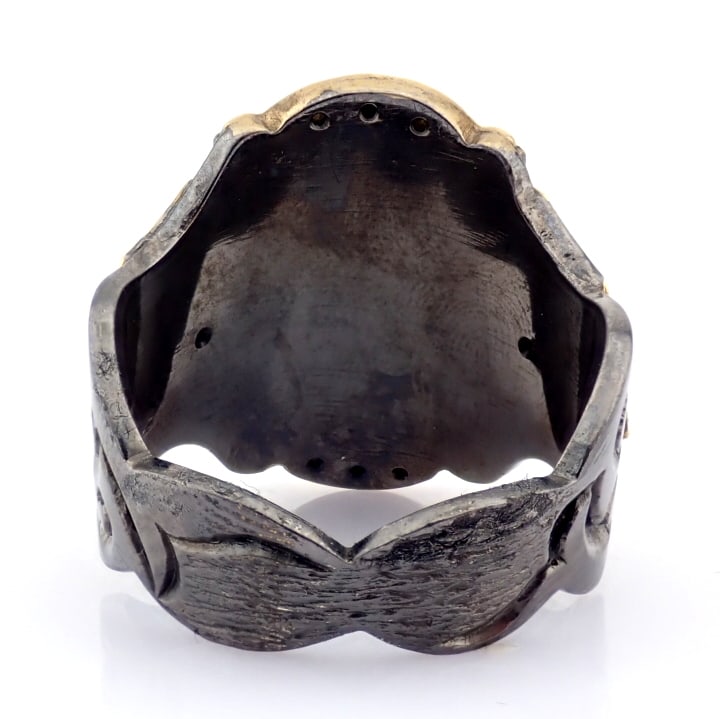 Natural Diamond 24K Yellow Gold Ring - 10