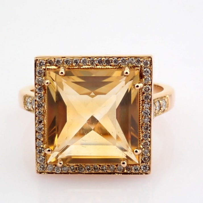 Natural Diamond 18K Rose/Pink Gold Ring - 11