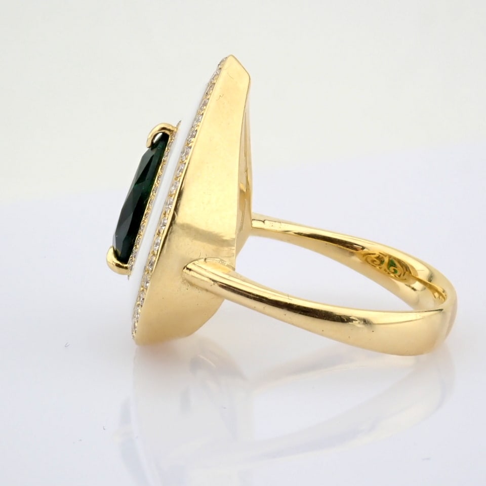 Natural Diamond 18K Yellow Gold Ring - 10