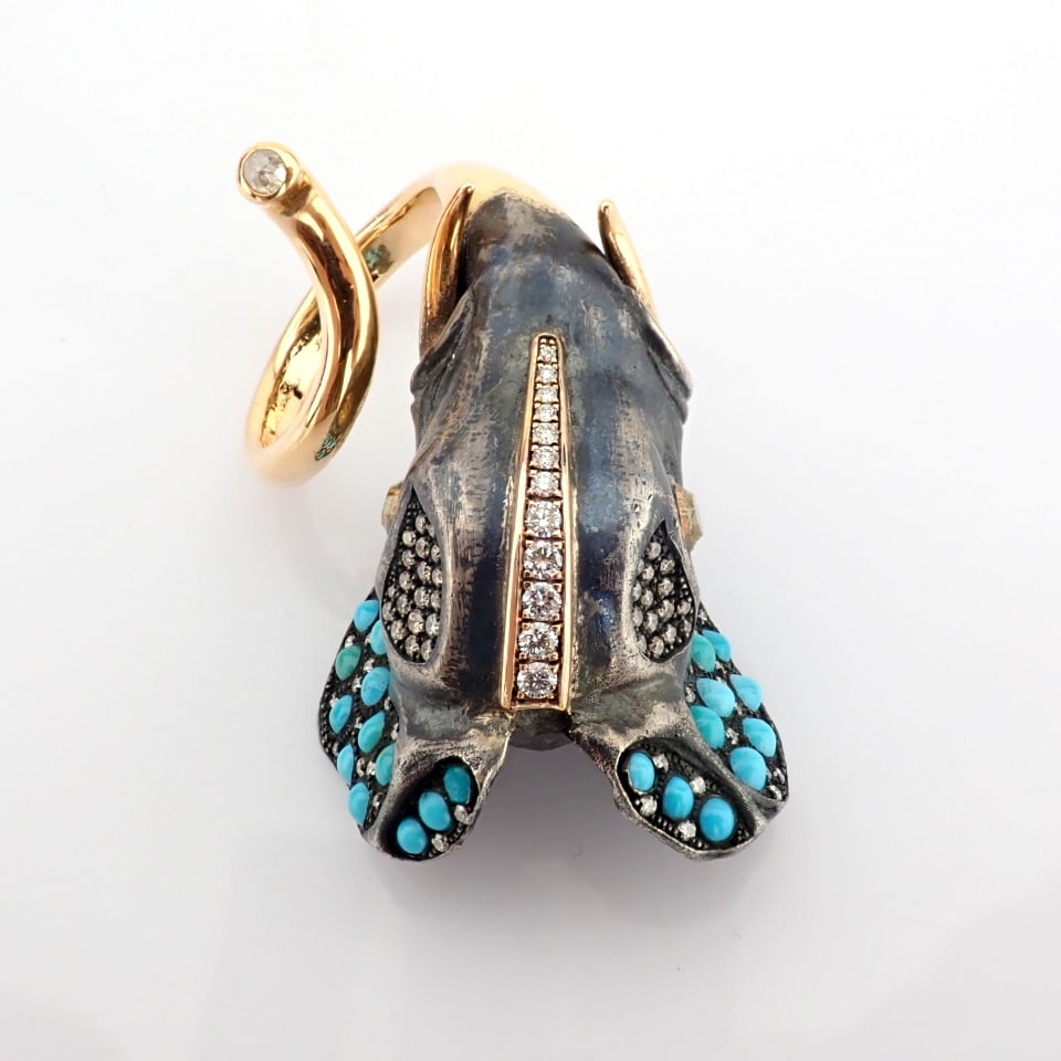 Natural Diamond 18K Yellow Gold Ring - 11