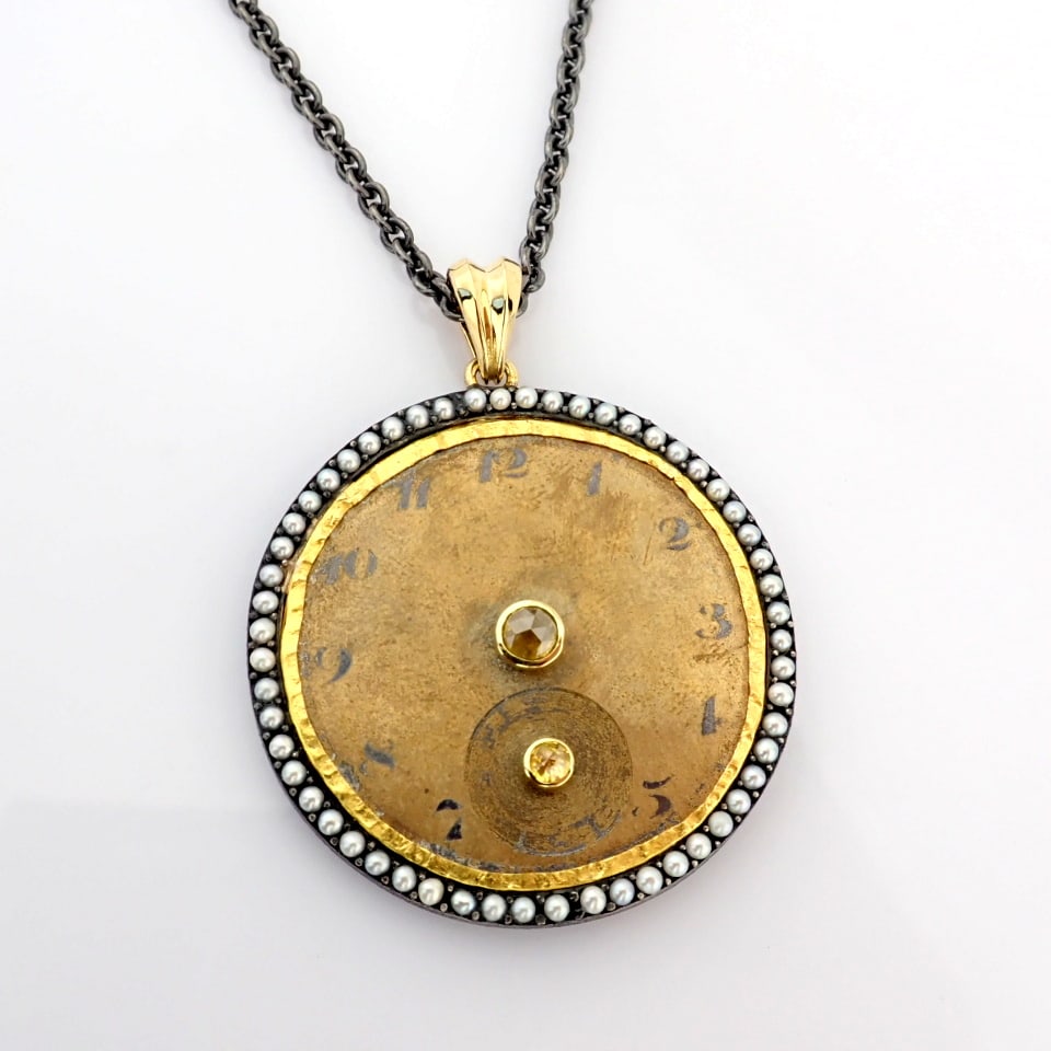 Natural Diamond 18K Yellow Gold Necklace - 10