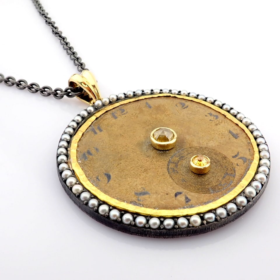 Natural Diamond 18K Yellow Gold Necklace - 11