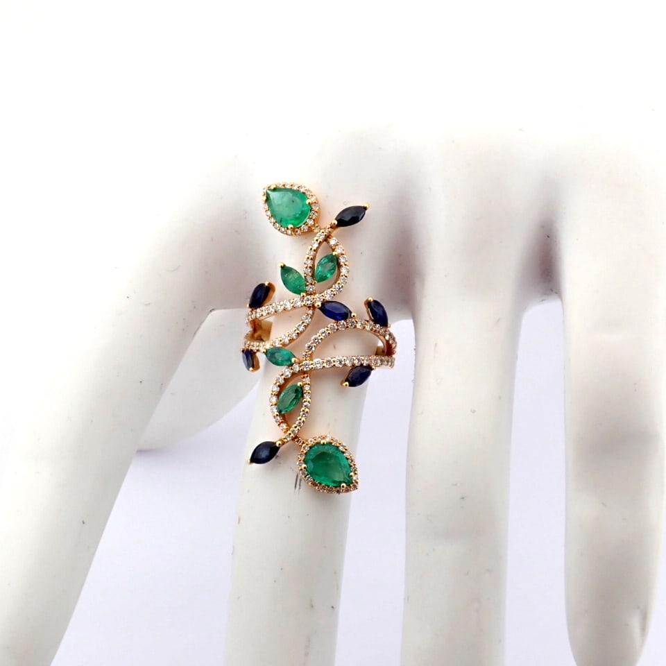 Natural Diamond 18K Rose/Pink Gold Ring - 10