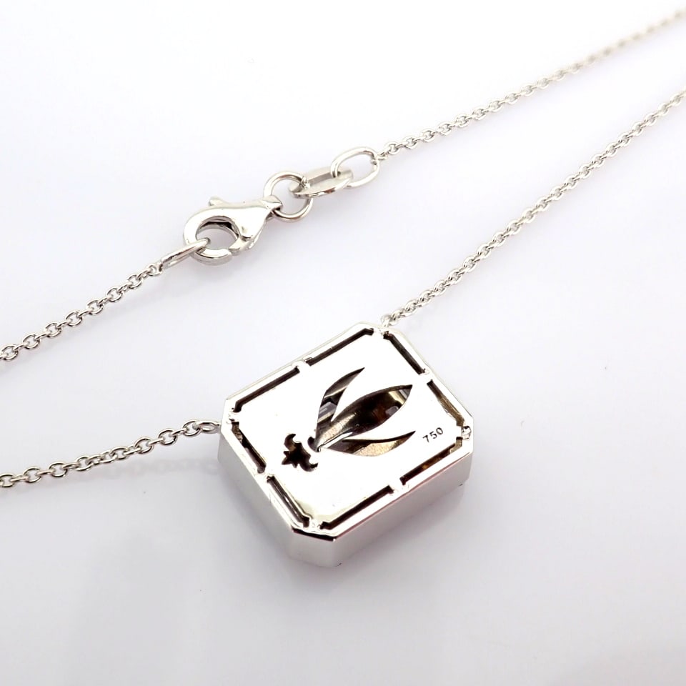 Natural Diamond 18K White Gold Necklace - 8
