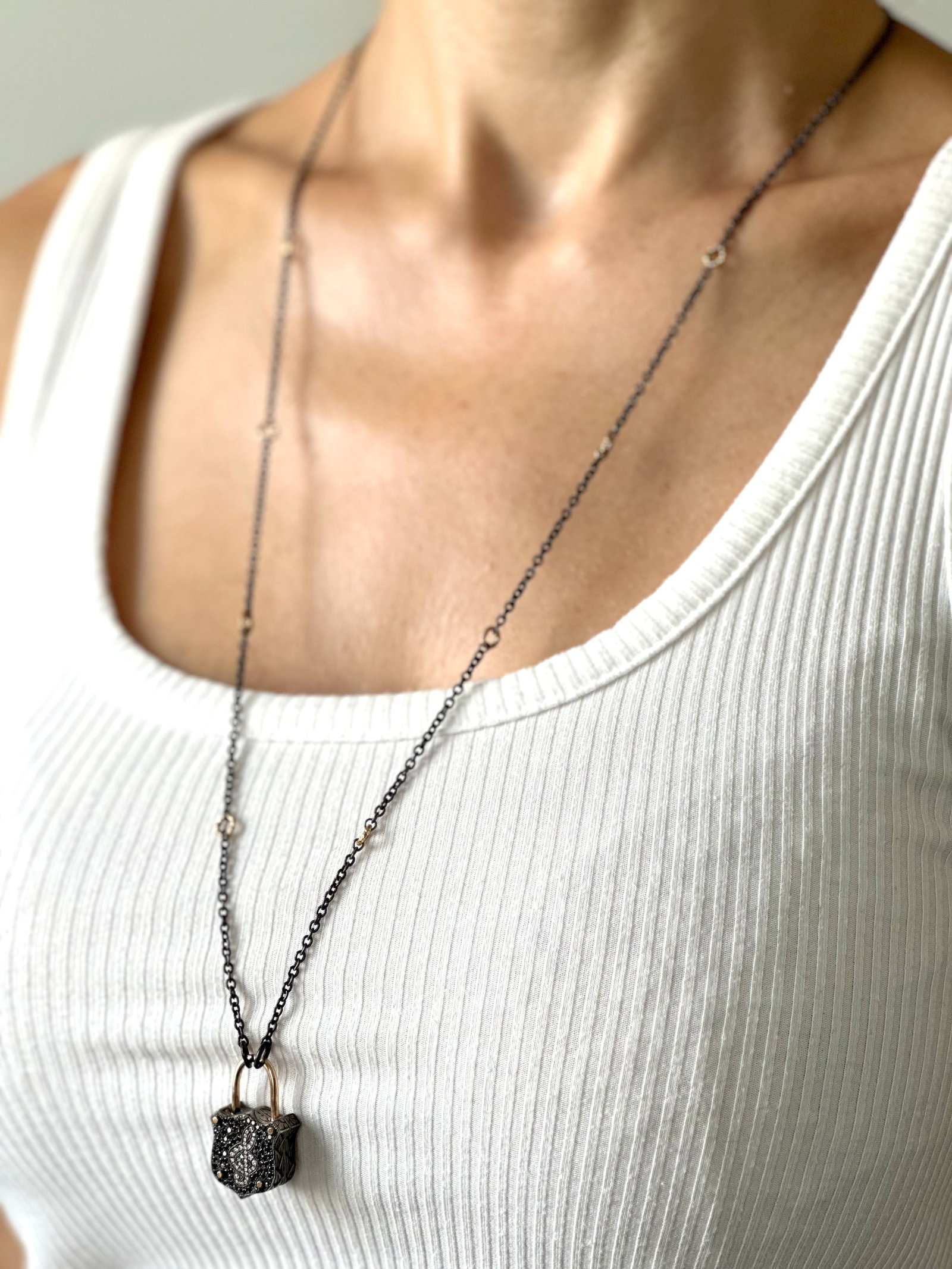 Natural Diamond 14K Yellow Gold Necklace - 5