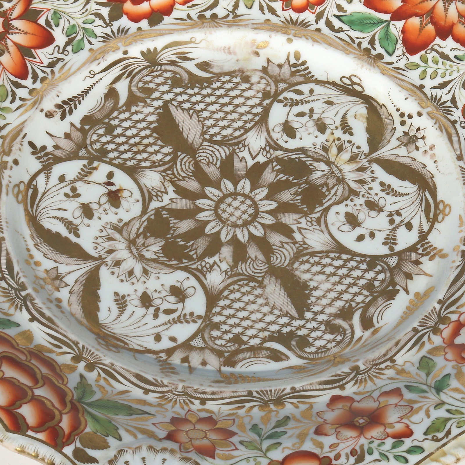 An antique Georgian finely gilded Coalport porcelain Stand Plate C.early 19thC - 2