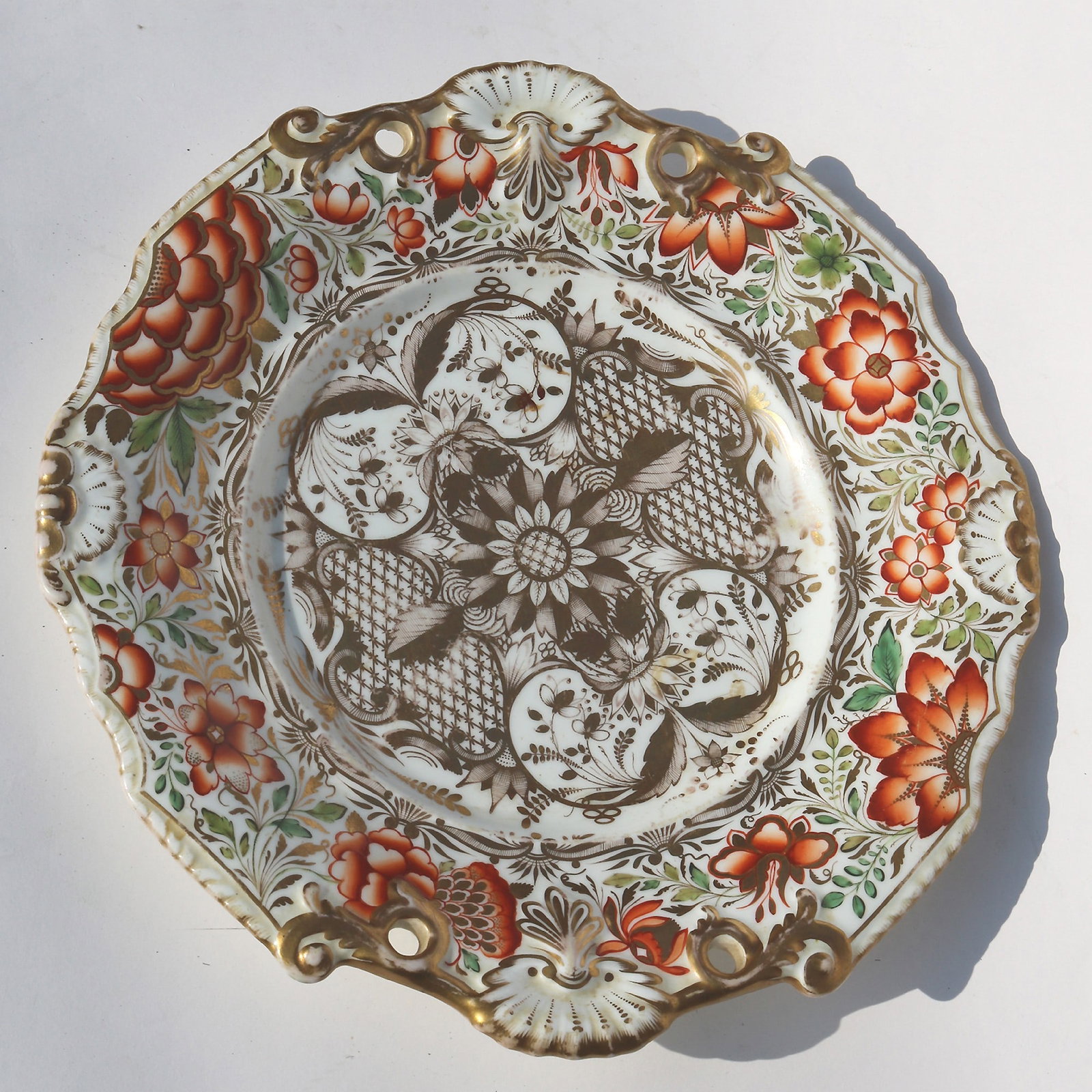 An antique Georgian finely gilded Coalport porcelain Stand Plate C.early 19thC - 3