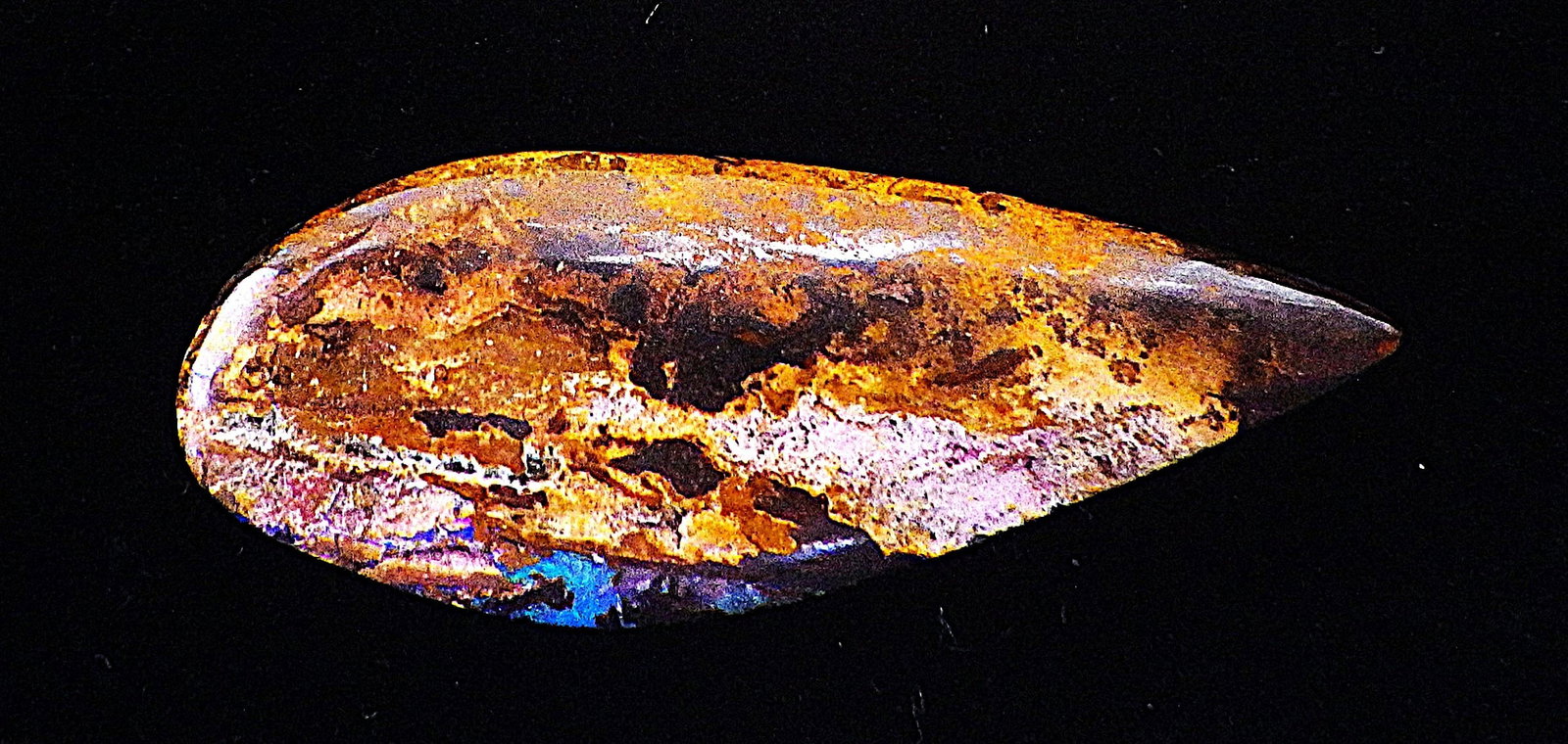 Rare Australian black opal fossil wood 20 carats - 3