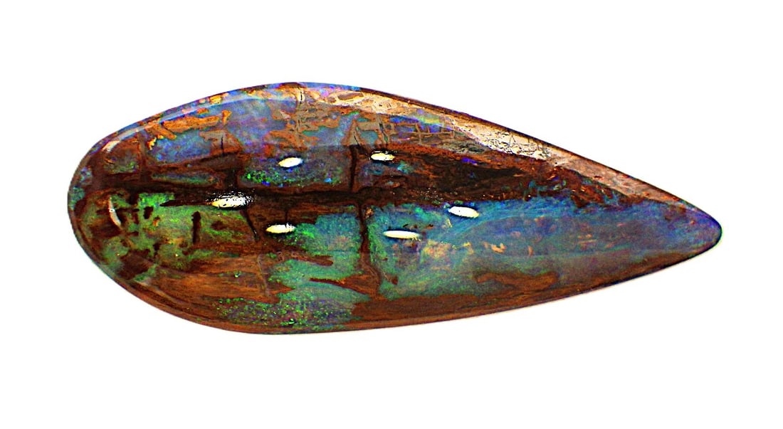 Rare Australian black opal fossil wood 20 carats - 4