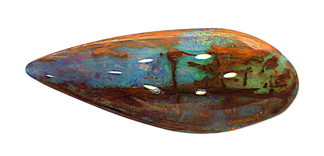 Rare Australian black opal fossil wood 20 carats - 5
