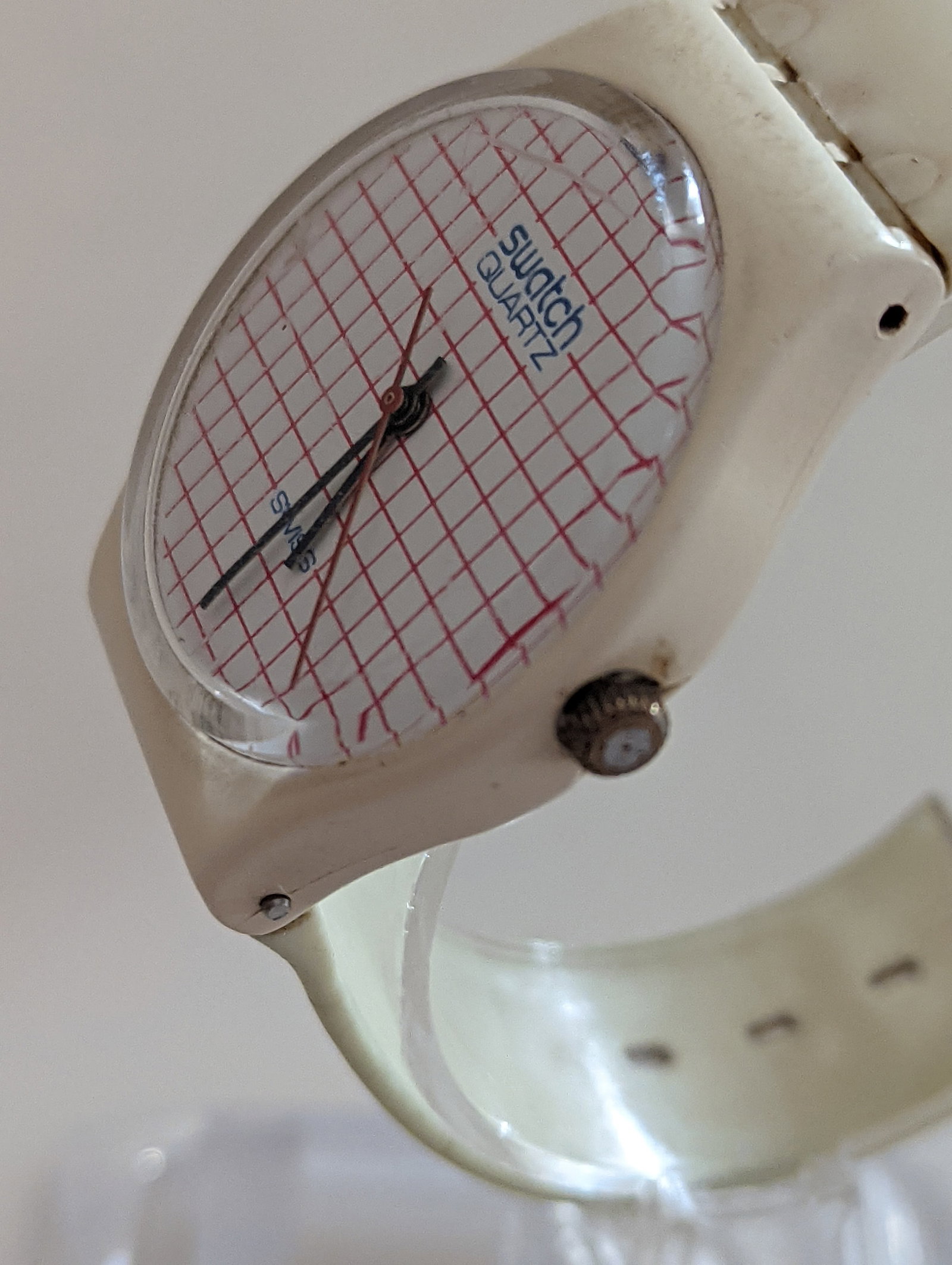 RARE 1983 Swatch GW100 "Tennis Grid" – One of the Original 12 Swatch Watches Ever Made - 2