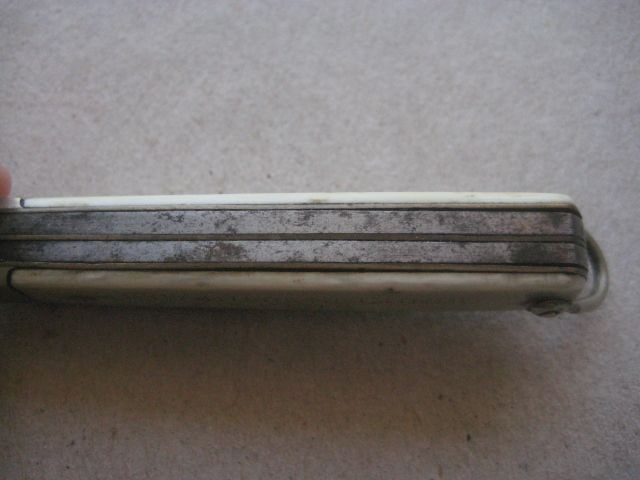 Antique French Bone Hafted Twin Bladed Penknife, c1900 - 8