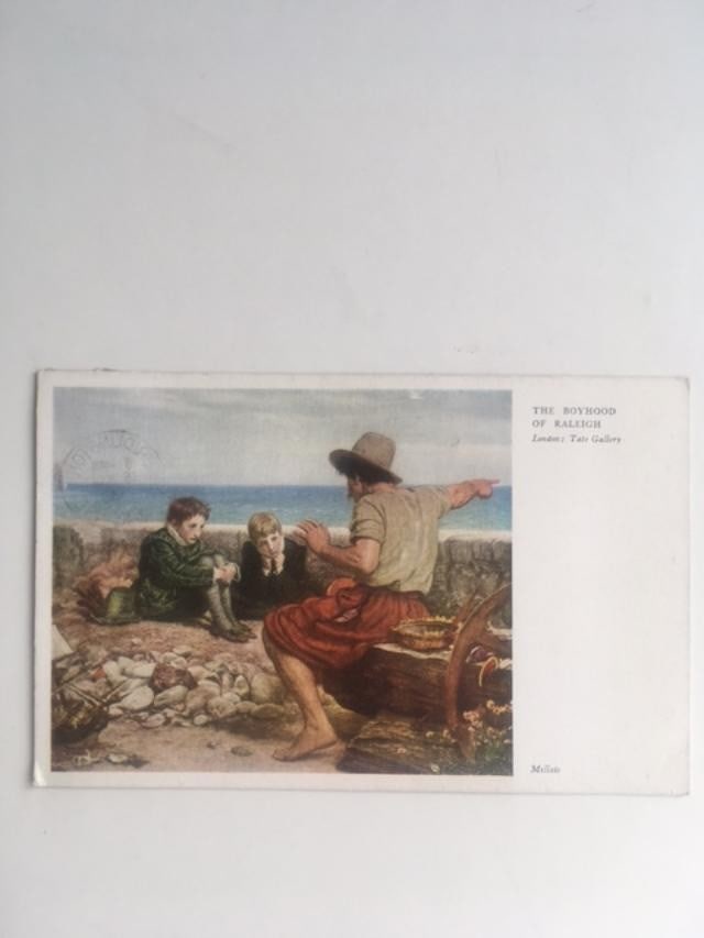 1938 'The Boyhood of Raleigh' By Millais Postcard From Tate Gallery: Title: 1938 'The Boyhood of Raleigh' By Millais Postcard From Tate Gallery Description: 1938 'The Boyhood of Raleigh' by Millais Postcard from Tate Gallery Description: Postcard from the 'M