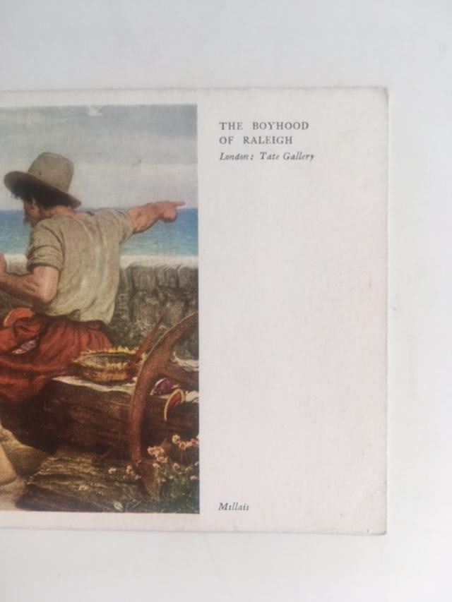 1938 'The Boyhood of Raleigh' By Millais Postcard From Tate Gallery - 3