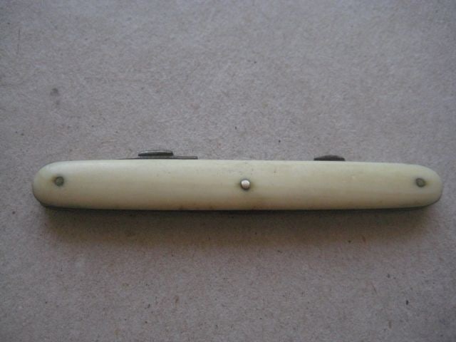 Antique French Bone Hafted Twin Bladed Penknife, c1900 - 7