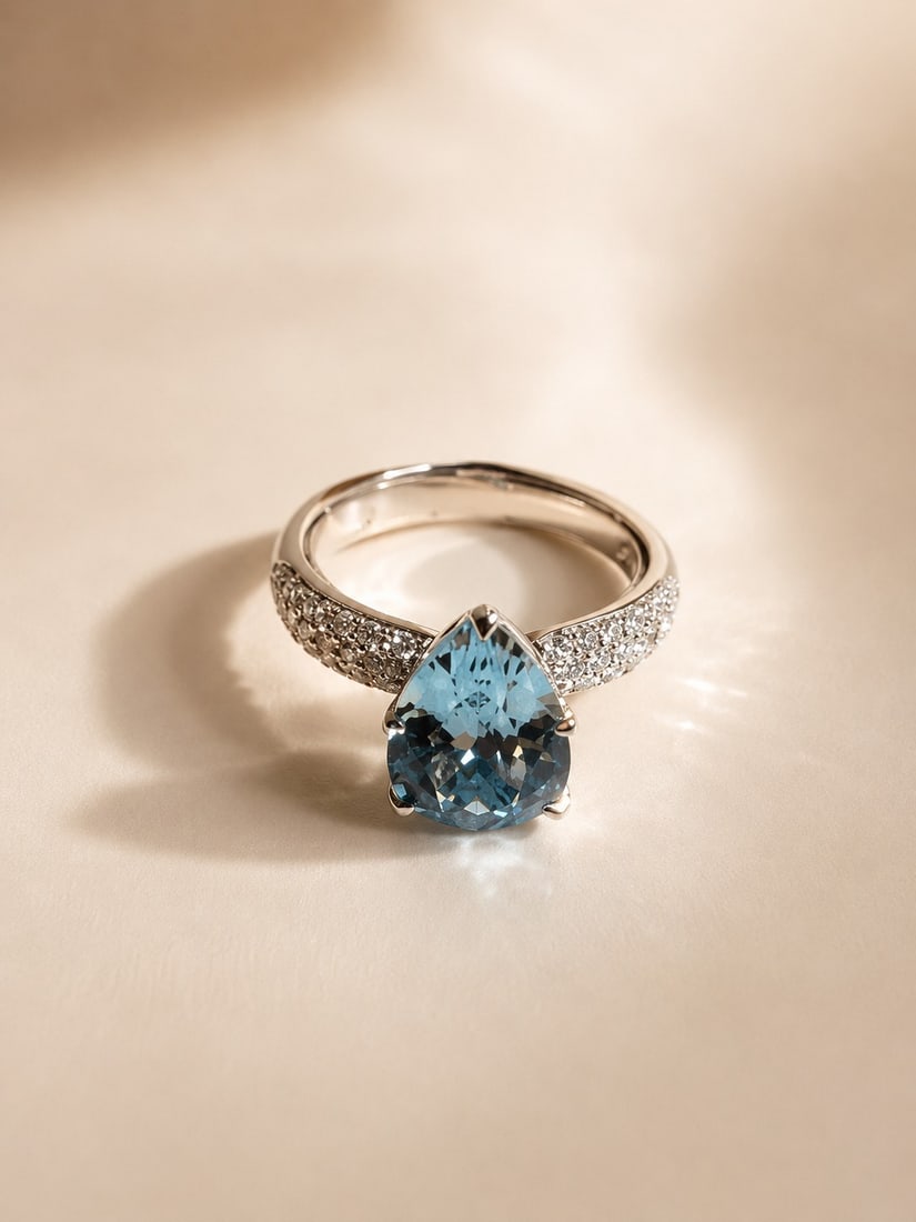 Santa Maria Aquamarine Gold Ring - 2