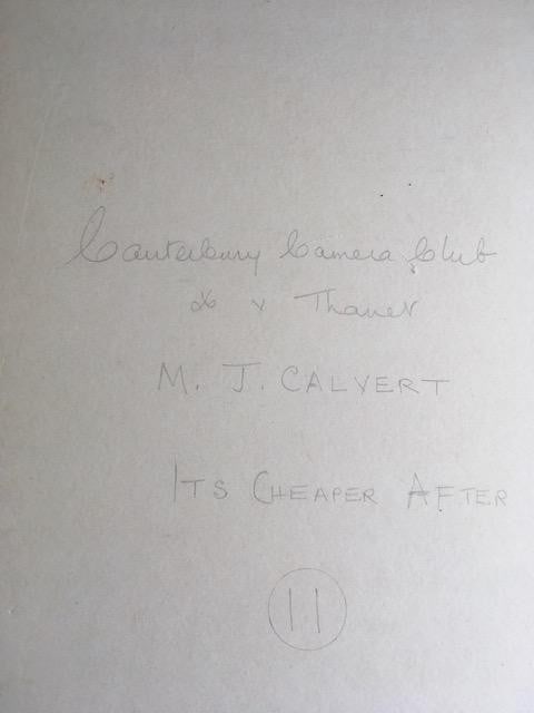 MJ Calvert, Gelatine Exhibition Photo, B&W On Board With Inscription, 1970s - 4