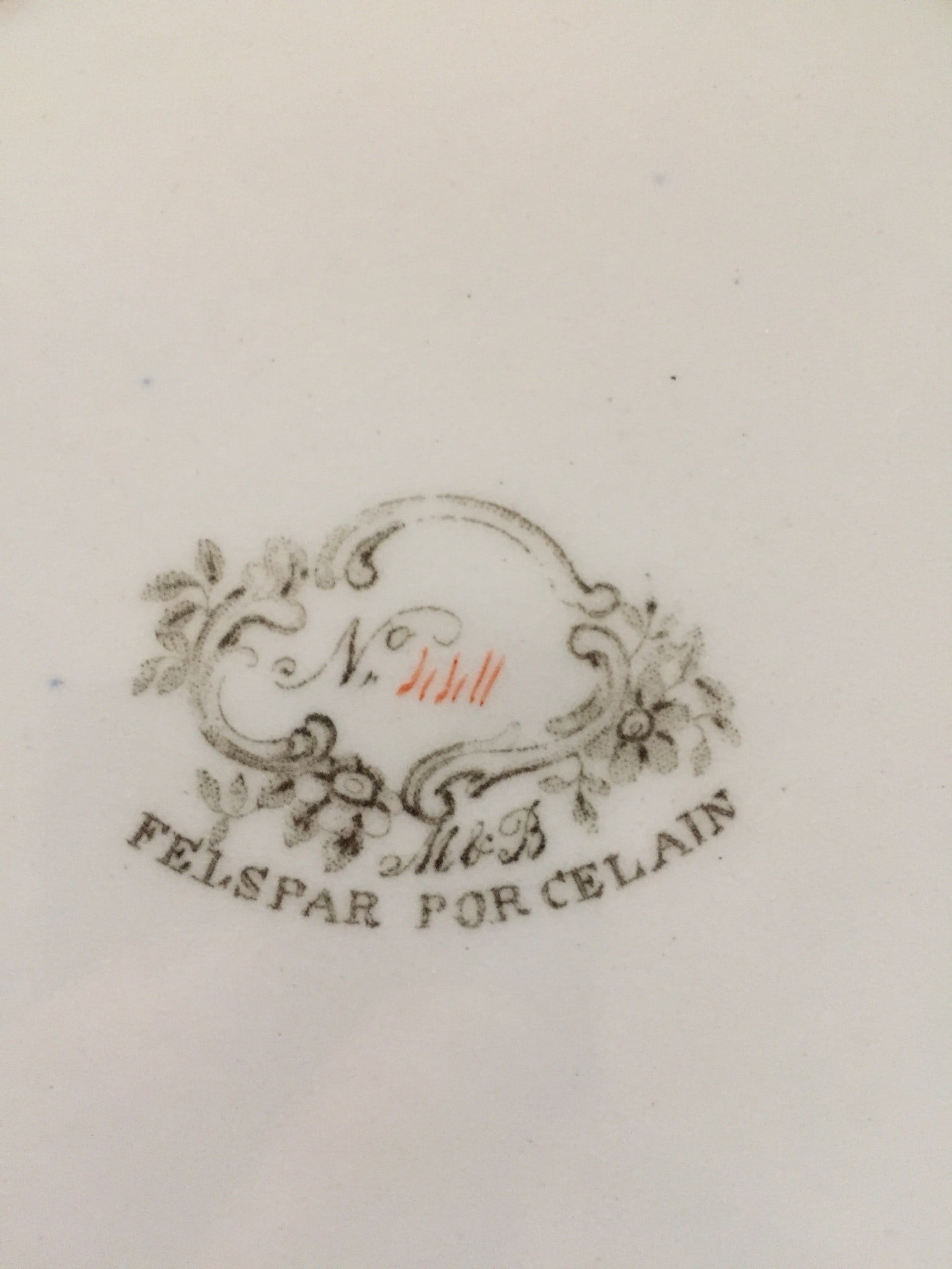 Rare c1836 Set of 8 Felspar Porcelain Fruit/Dessert Plates and Two Serving Compotes - 5