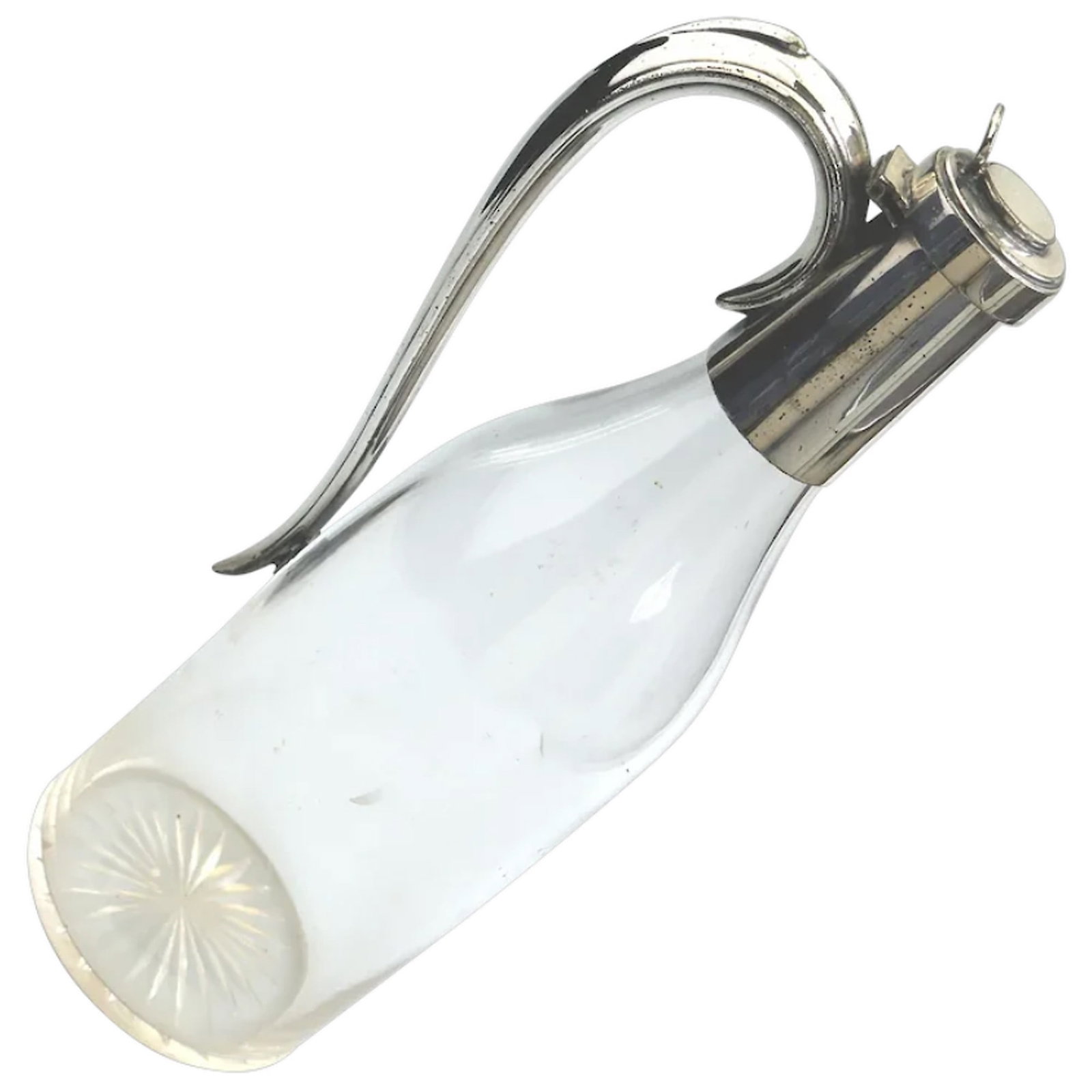 A very unusual antique novelty silver-plate Claret / cut glass Wine Jug C.1900 - 2