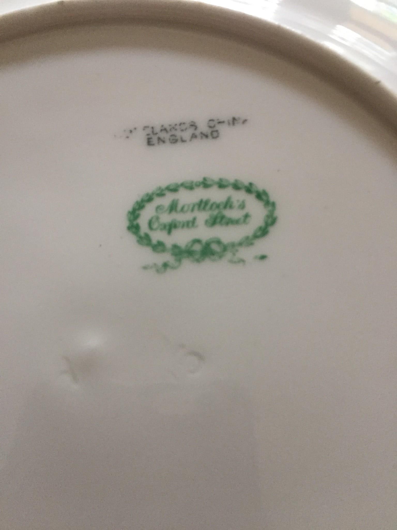 Rare Edwardian Spode Copeland Tea Set: Title: Rare Edwardian Spode Copeland Tea Set Description: Edwardian Spode Copeland Tea Set. 6 cups & saucers; 6 scone plates; large serving cake plate 10” diameter; su