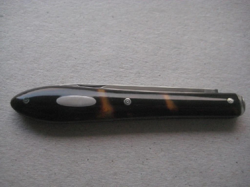 Rare French Silver Bladed Folding Fruit Knife - 7