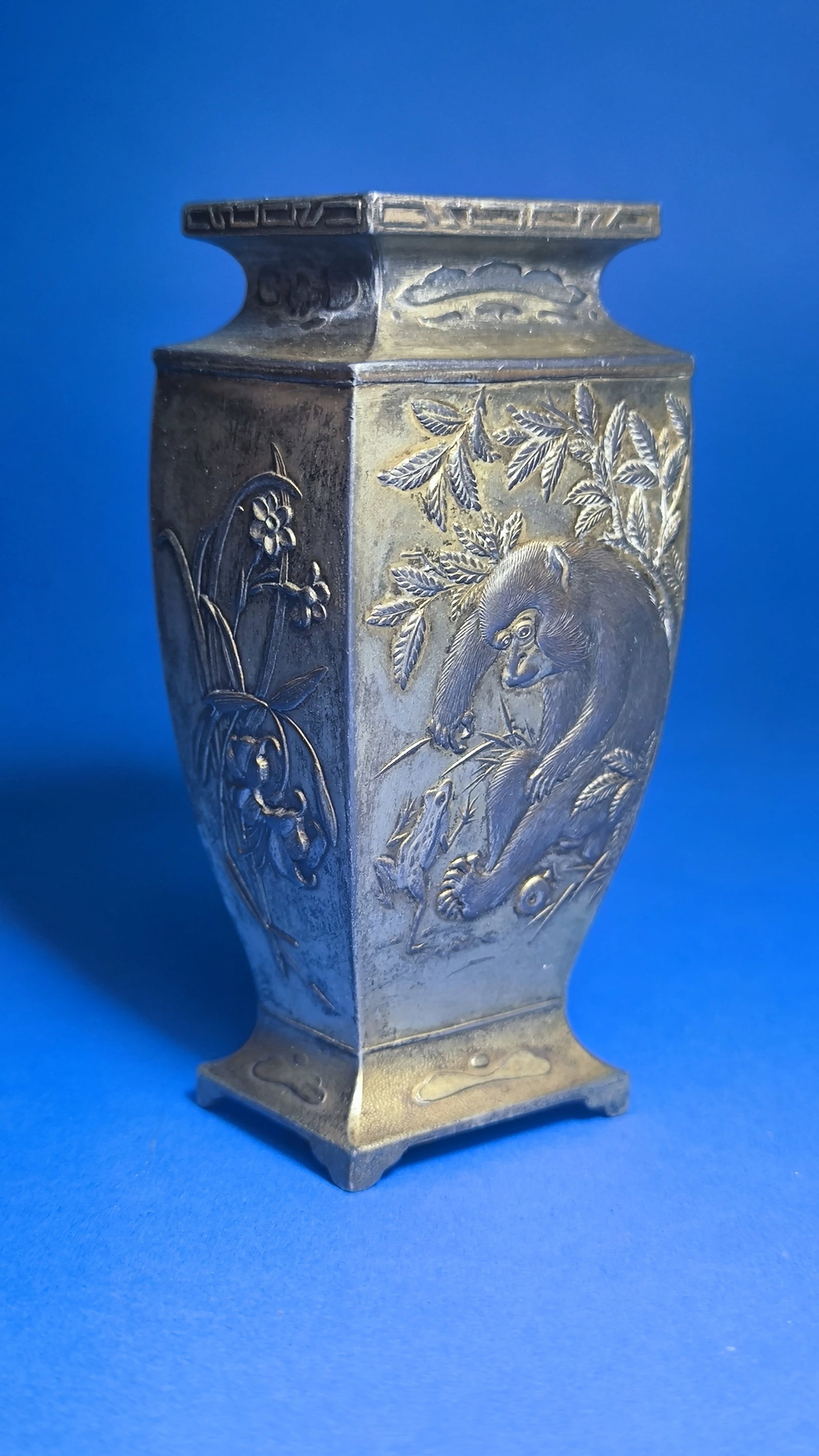 Antique Meiji Mixed Metal Master Piece Japan Art Work Vase - 2