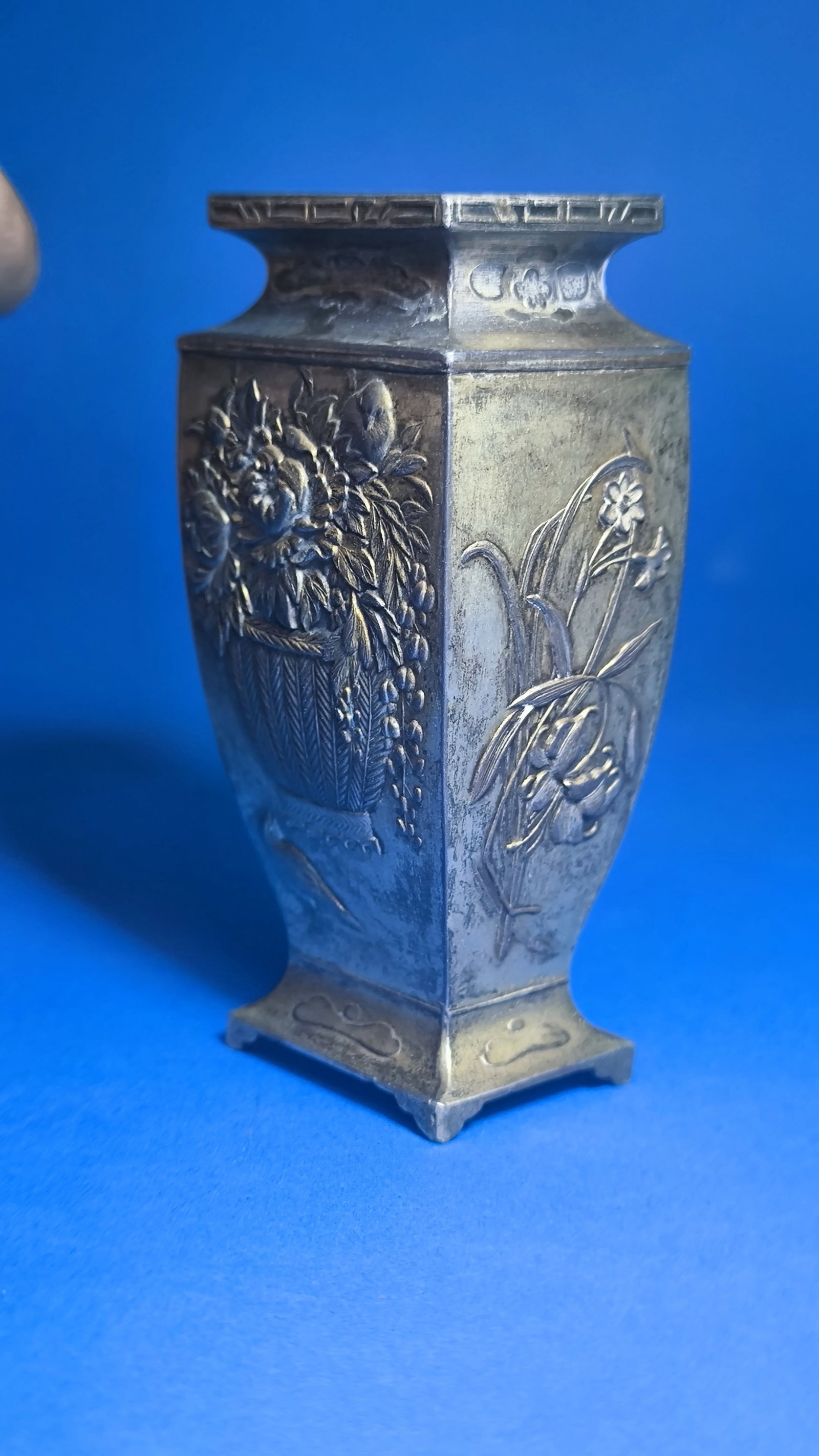 Antique Meiji Mixed Metal Master Piece Japan Art Work Vase - 4