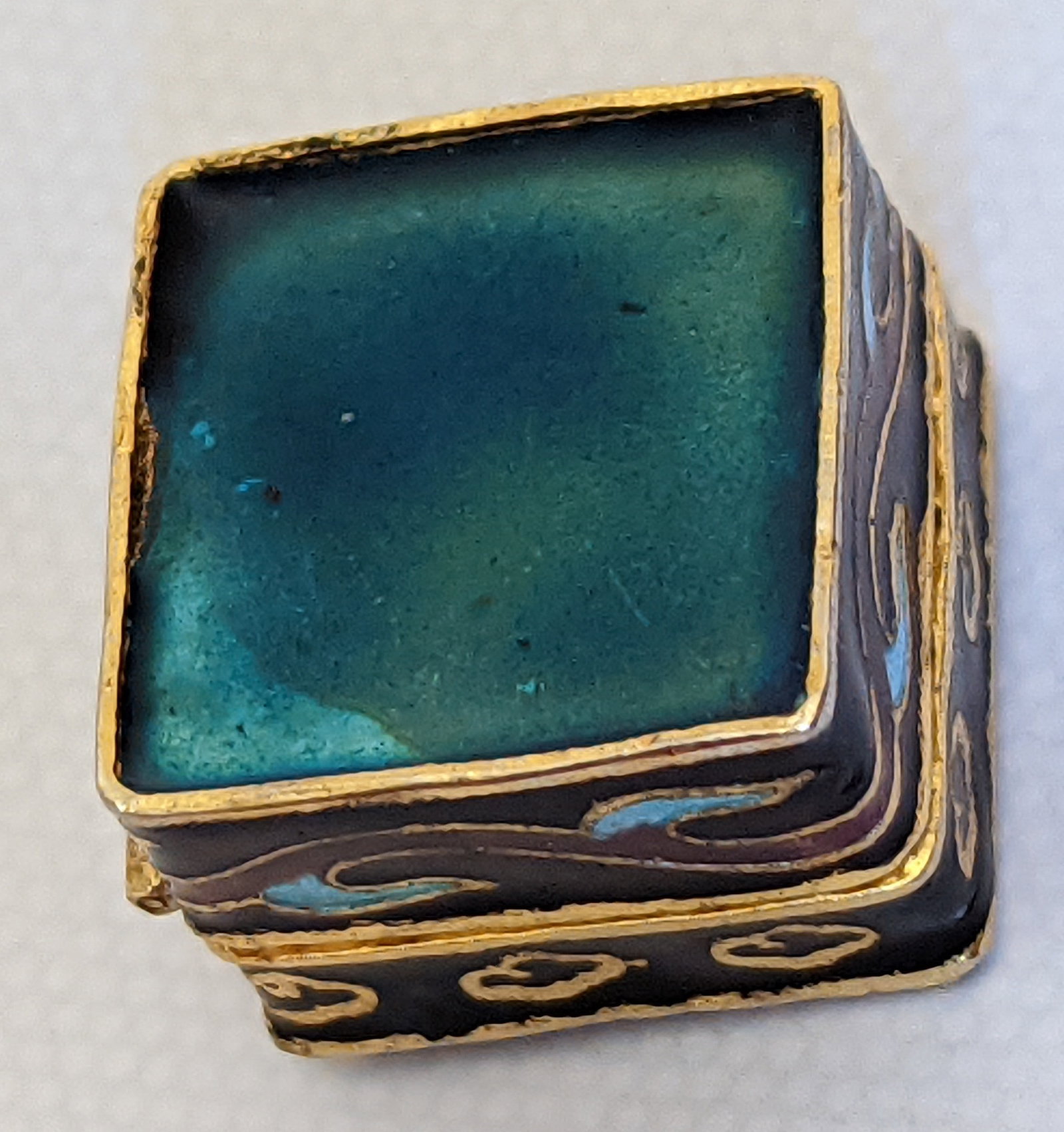 Vintage Chinese Cloisonné Enamel Miniature Pill / Trinket Box - 2