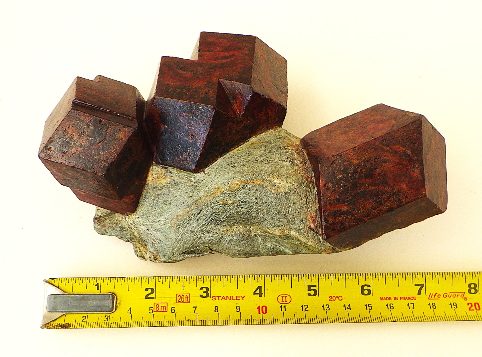 Huge natural garnet crystals on matrix from India: Title: Huge natural garnet crystals on matrix from India Description: An amazing specimen of a group of huge natural garnet crystals on schist matrix from Western India. The crystals appear to be
