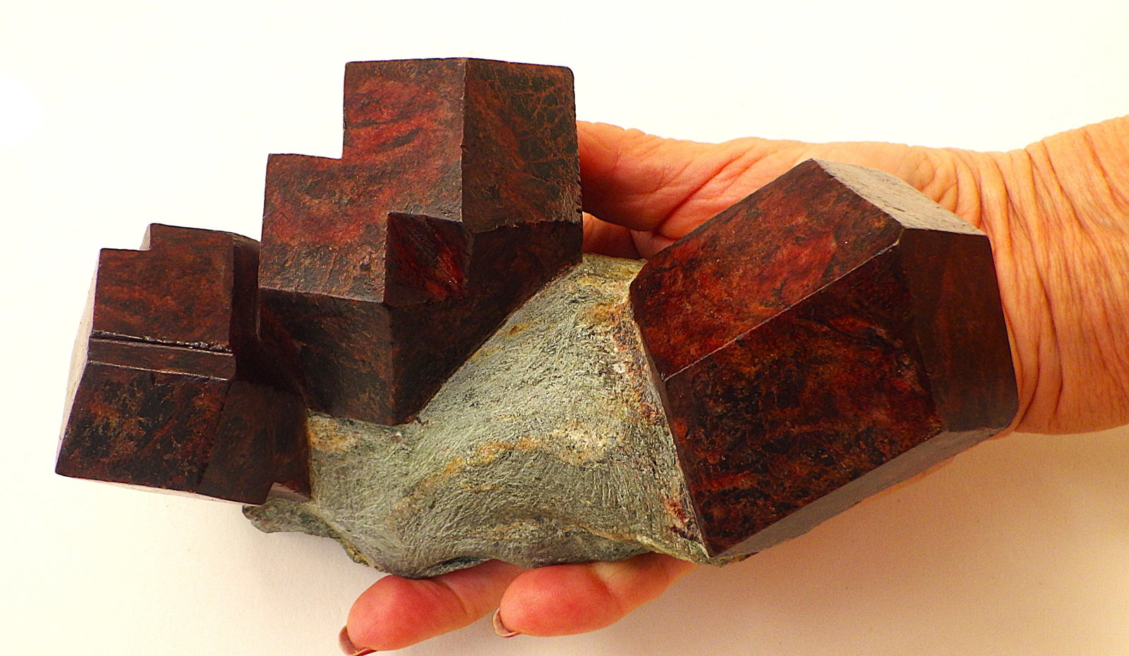 Huge natural garnet crystals on matrix from India - 3