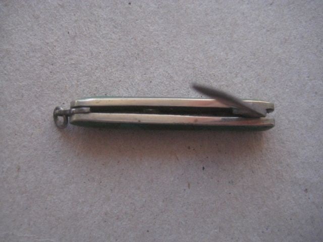 Vintage Miniature Green Agate Hafted Penknife, c1940 - 3