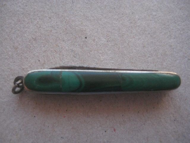 Vintage Miniature Green Agate Hafted Penknife, c1940 - 6