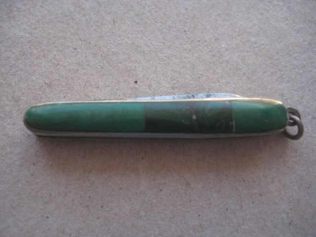 Vintage Miniature Green Agate Hafted Penknife, c1940 - 7