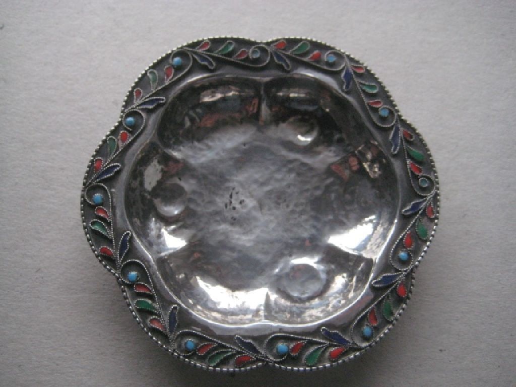 Sterling Silver and Enamel Decorated Sweet Dish - 2