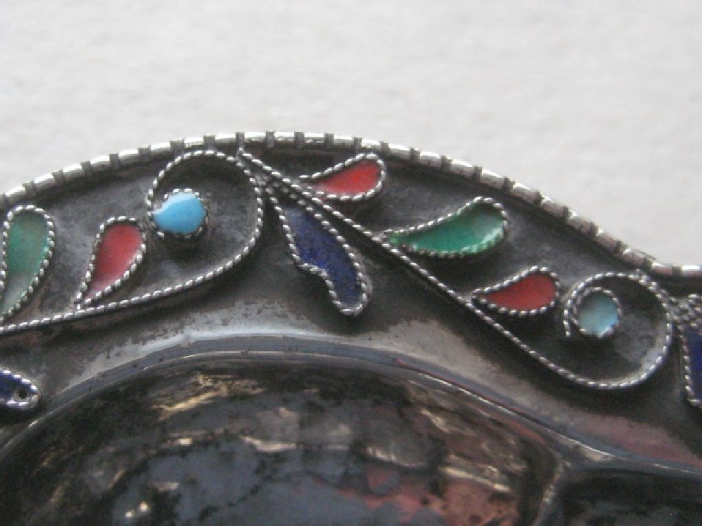 Sterling Silver and Enamel Decorated Sweet Dish - 3