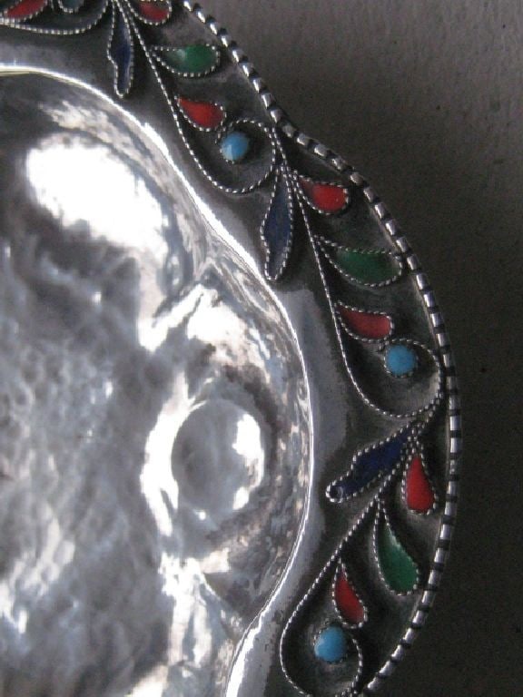 Sterling Silver and Enamel Decorated Sweet Dish - 4
