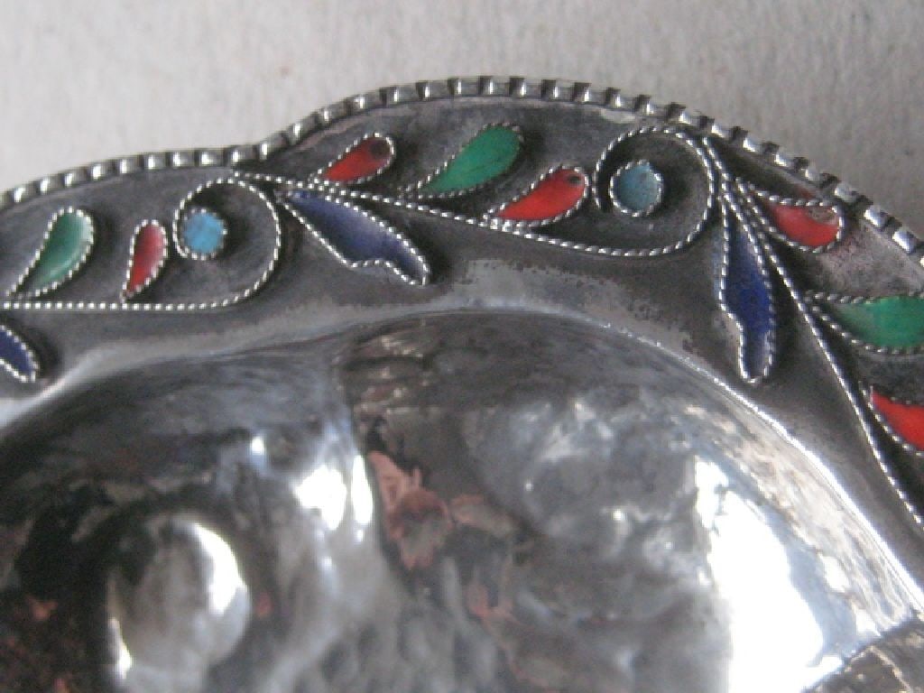 Sterling Silver and Enamel Decorated Sweet Dish - 5