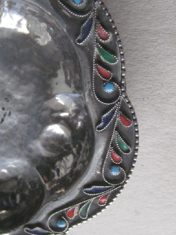 Sterling Silver and Enamel Decorated Sweet Dish - 8