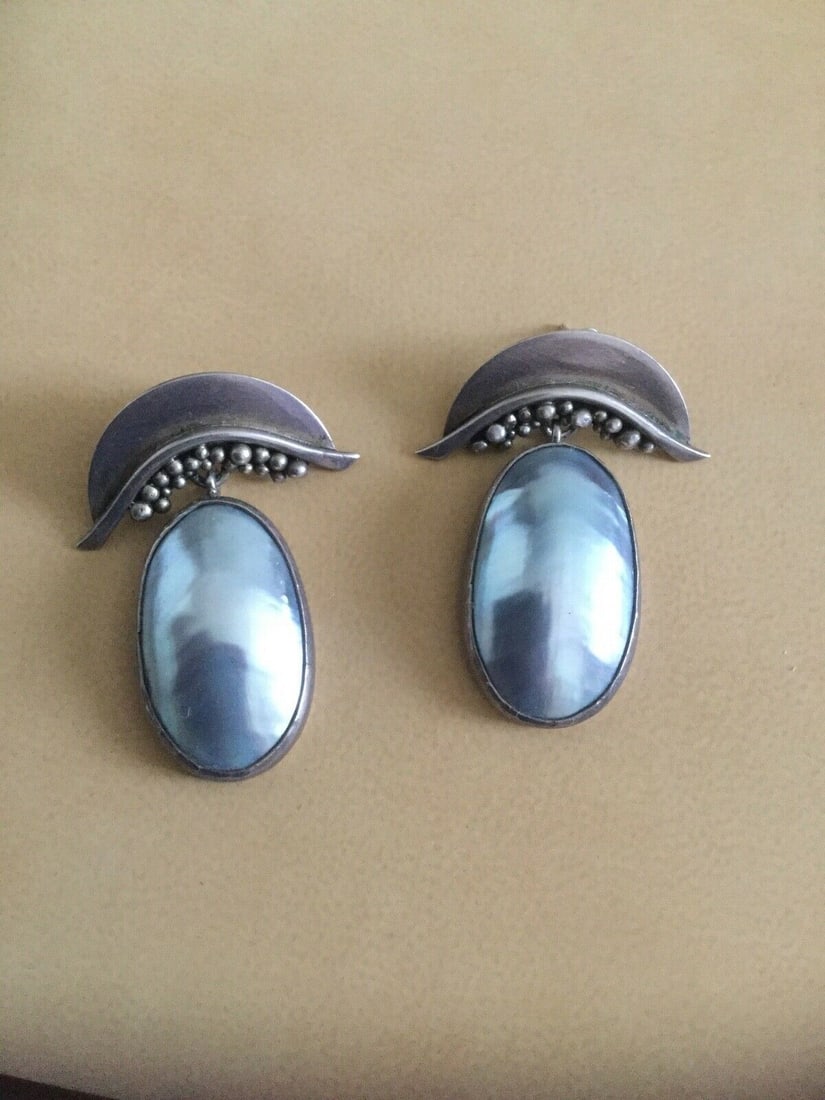 Liz Horn & Ron Zukor Pearl Bali Sterling Silver Earrings - 3